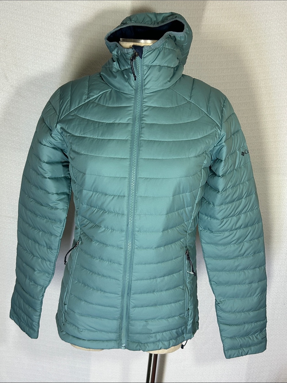 Women's Teal Lightweight Hooded Puffer Jacket